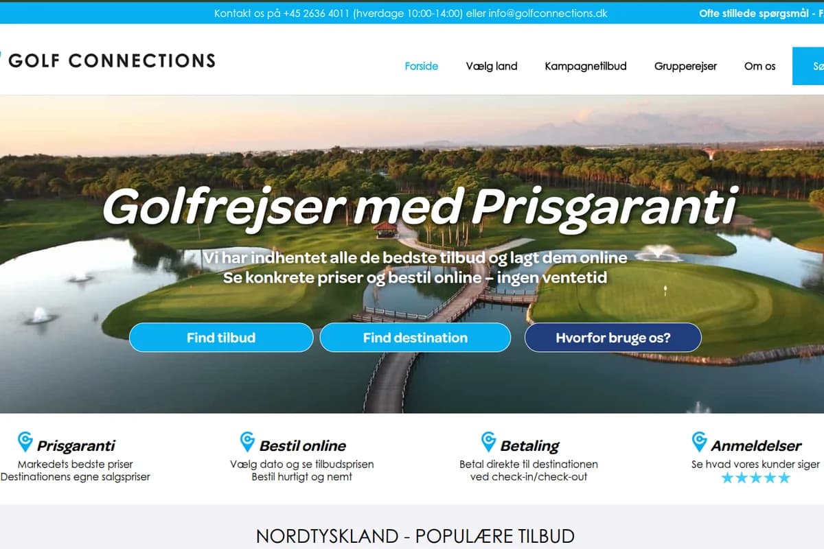 Golf Connections website screenshot